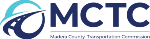 MCTC logo with a stylized road forming an O shape, next to large blue letters MCTC and the text Madera County Transportation Commission below.